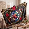 Christmas Flannel Throw Blanket Soft Warm Cozy For Sofa Bed Indoor Home Use Great Holiday Gift