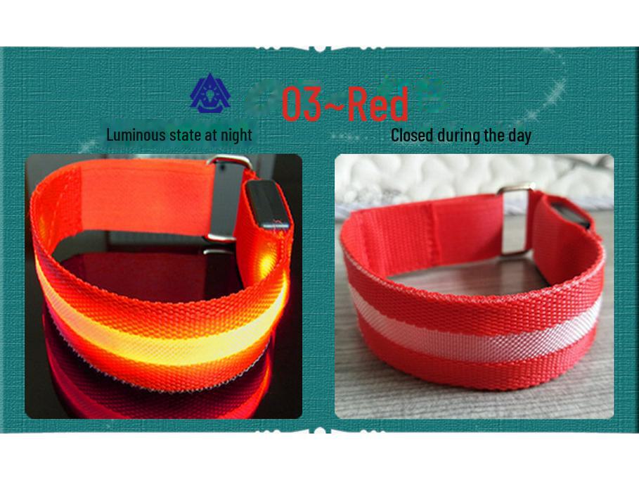 

Спортивная светоотражающая светодиодная повязка на руку – защитный браслет для бега в ночное время, езды на велосипеде, концертов и вечеринок red красный