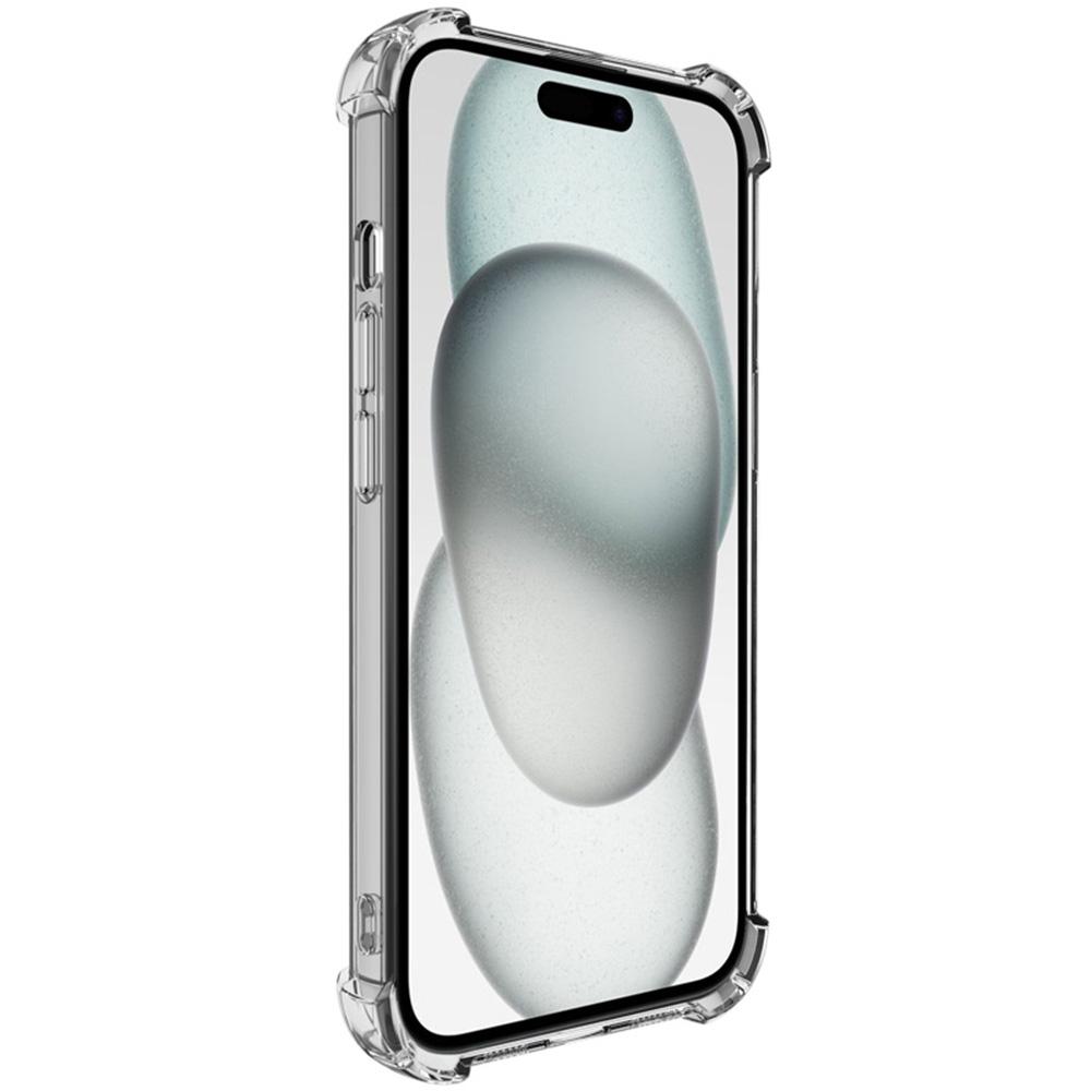 

For iPhone 15 Case Straight Frame Four Corner Shockproof Clear TPU Cover Style A