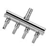 Stainless Steel Aquarium Air Valve 2 Way 8mm Turn to 4mm Air Flow Valve T Shaped 4 Way Air Splitter Airline Tubing Hose