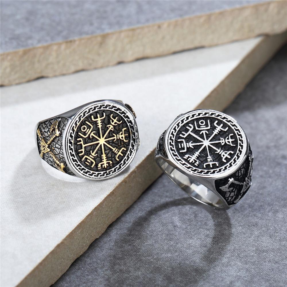 Nordic Viking Axe Totem Men's  Ring Personalized Vintage Ring