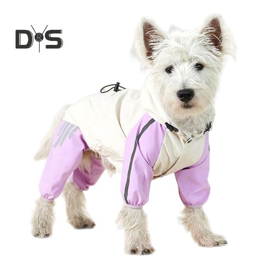 

Дождевик для собак, водонепроницаемый дождевик с капюшоном, пончо с полным покрытием, светоотражающими полосками и отверстием для поводка для маленьких и средних собак XXL фиолетовый