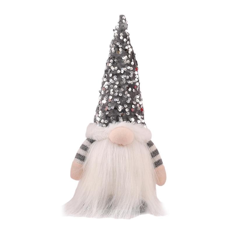 Christmas Faceless Gnome Sequins Doll with LED Light Christmas Decoration Scandinavian Tomtes Farmhouse Kitchen Tiered