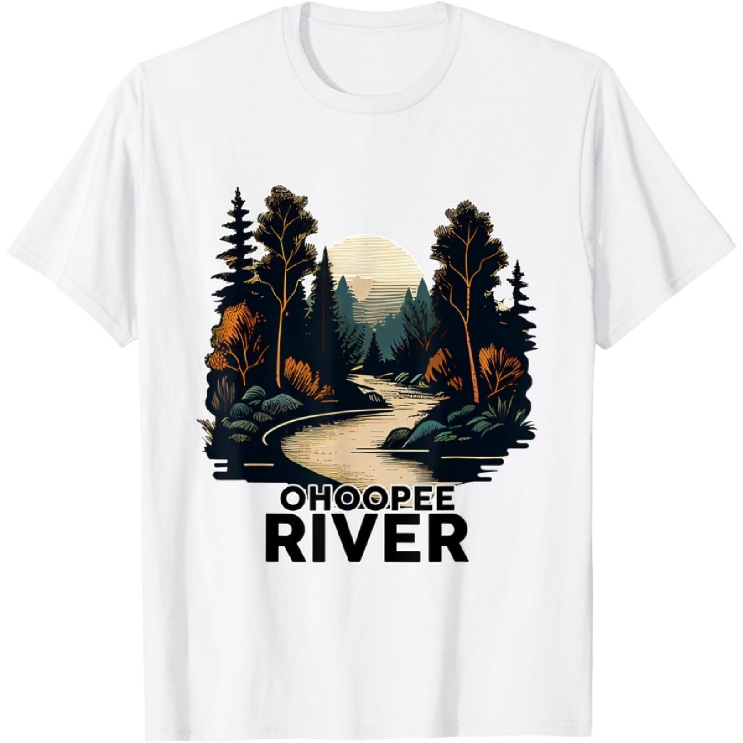 Ohoopee River T-Shirt Retro Minimalist River Ohoopee T-Shirt XXXXXL белый