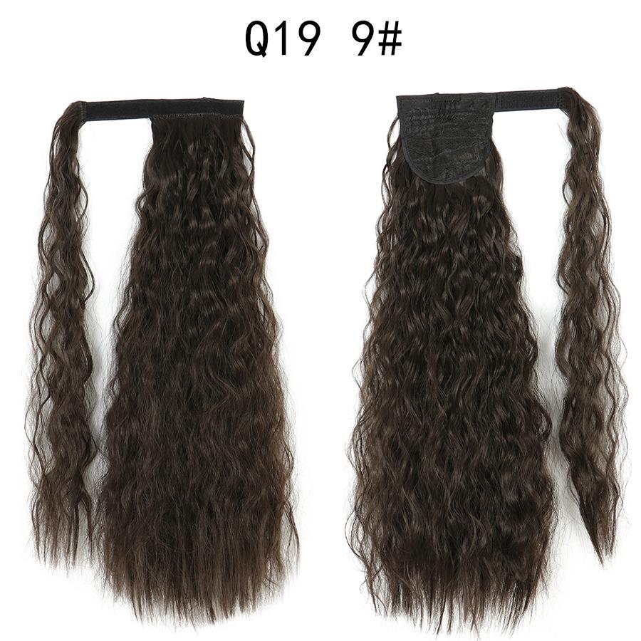 Synthetic Long Curly Clip In Hair Extensions Ponytail Hair Wig Heat-Resistant Curly Pony Tail Wig For Women