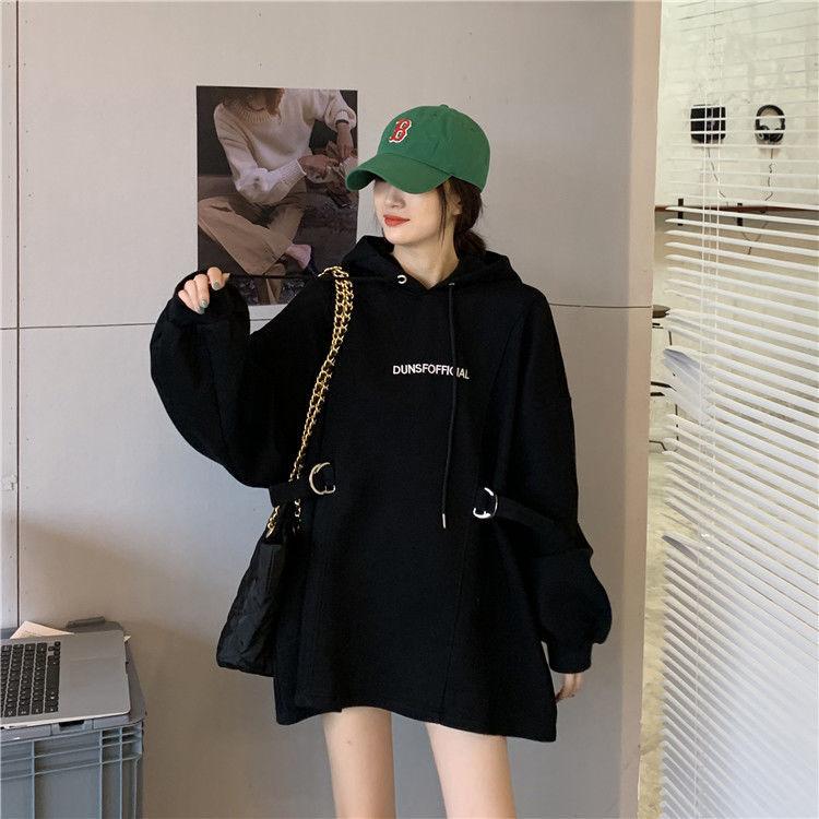 Women Letter Embroidery Casual Hoodies Sweatshirts Female Spring Loose Korean Tops Hooded Sweatshirts