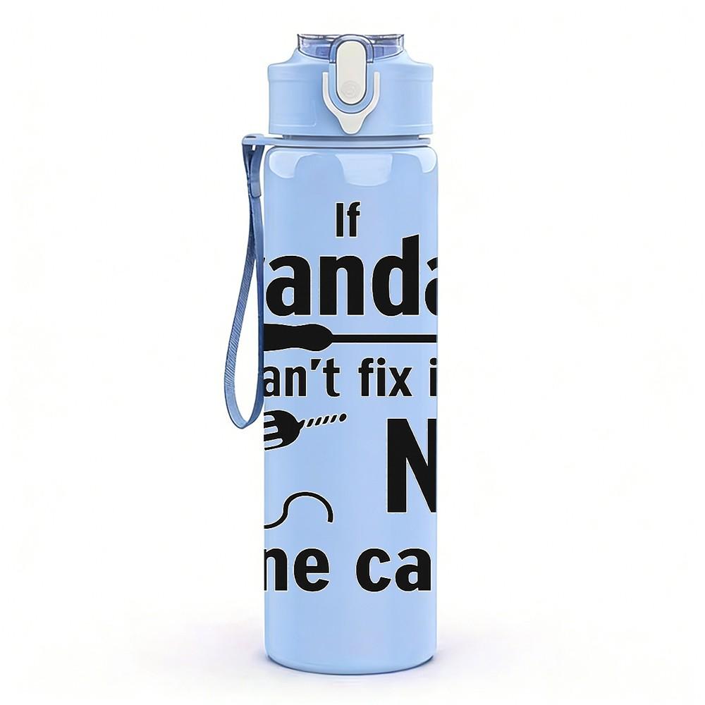 1PC Grandad Funny Humorous Slogan Print 750ml Color Plastic Sports Water Bottle Leakproof Flip Straw Lid Suitable for Sports Office Home Use