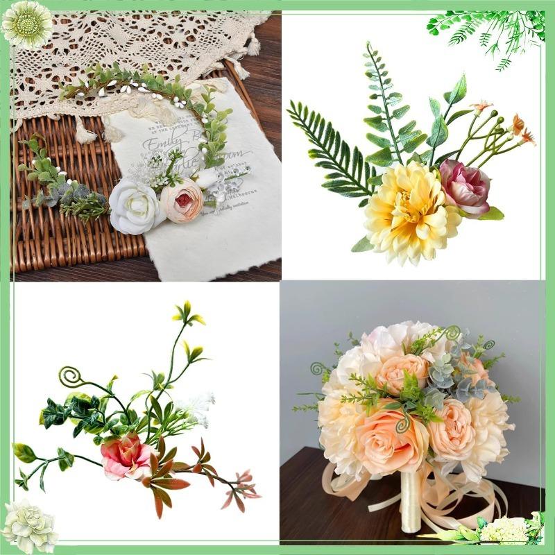Green Artificial Plants Leaf Party Home Wedding Decor Accessories DIY Cake Candy Box Garland Christmas Decoration Flowers Wreath