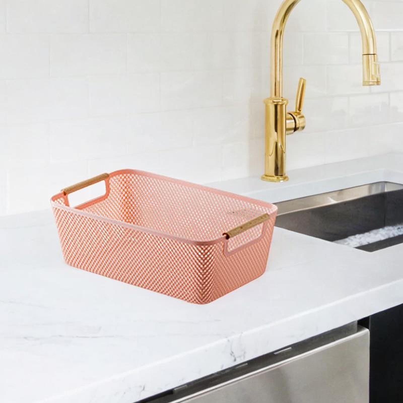 Полая корзина для хранения настольный контейнер многоцелевая одежда для кухни Pink_S 823₽
