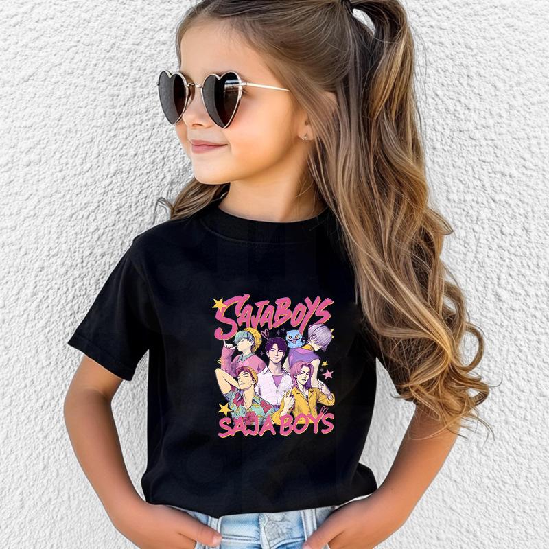 T-Shirts Girls Children's Women's Comfortable Cartoon Printed T-shirt Pure Cotton Short Sleeves Soft