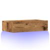 Wandmontiertes TV-Regal Mit Schubladen Und LED-Licht, Vintage-Holzoptik, Maße 60x35x15,5 Cm