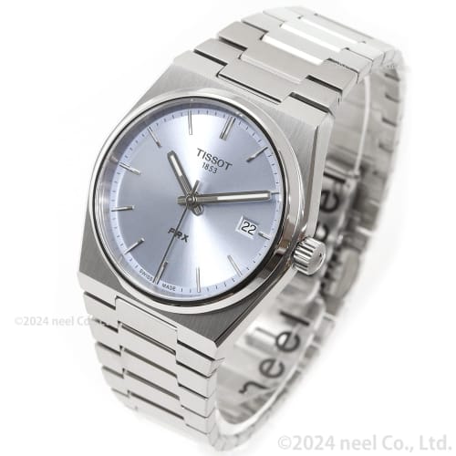 Tissot PRX Men's Watch with Bracelet and Light Blue Dial, Officially Imported, Model T1372101135100