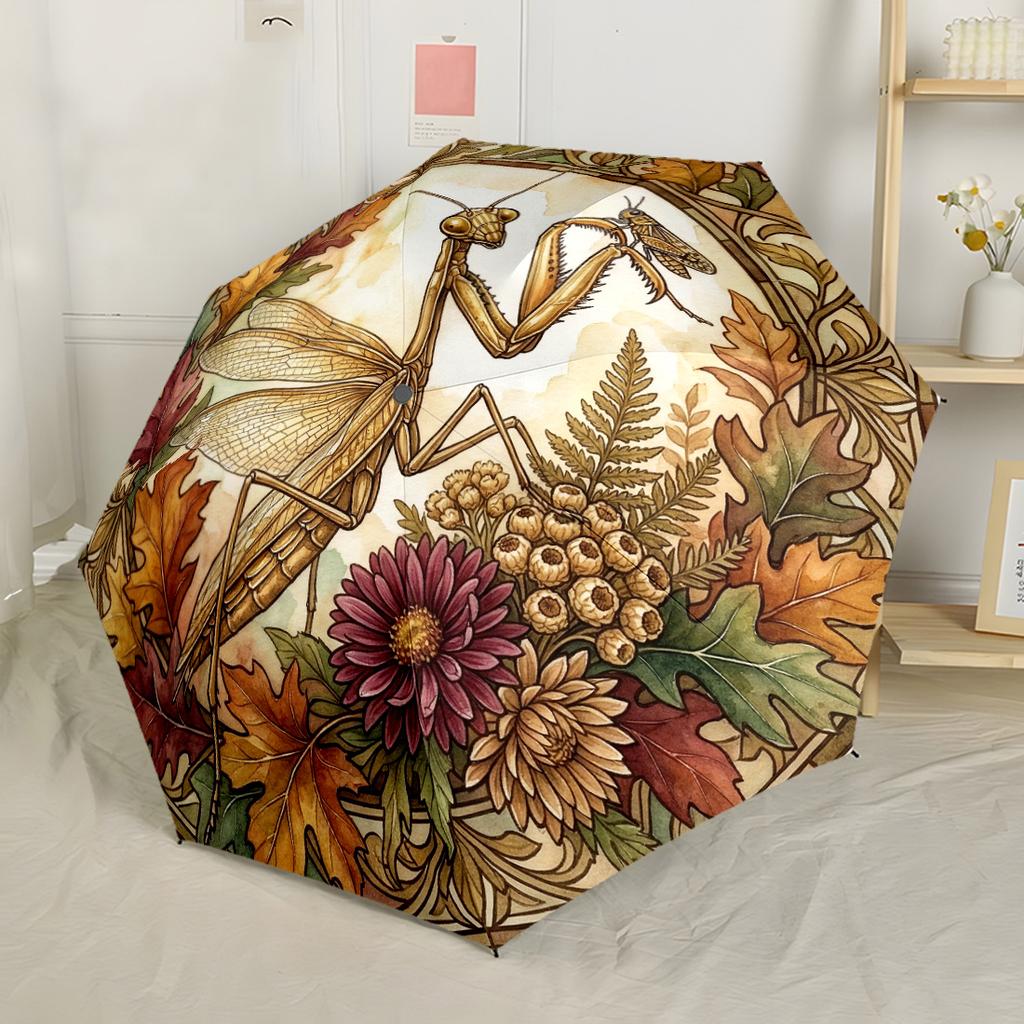 Ombrello Automatico Raccoglitore di Funghi Autunnale Compatto e Resistente Design a 8 Stecche Costruzione Robusta per Appassionati di Moda Uomini/Donne Regalo Elegante per Donne