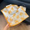 Simulated silk women's small square scarf, Korean cashew nut leopard print small silk scarf, headscarf, four-season scarf, professional scarf.