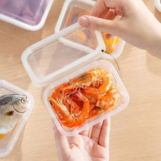 Crisper Food Container with Snap Locking And Flip Lid Seal Box One-Hand Open Microwave Safe Refrigerator Organizer for Fresh Meat And Vegetables