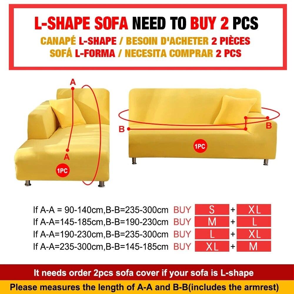 1/2/3/4 Seater Thicken Elastic Jacquard Sofa Cover Slipcover Stretch Polar Fleece L Shape Corner Sofa Covers for Living Room