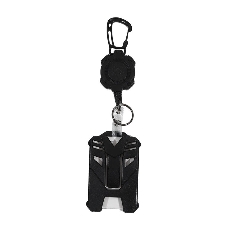 Heavy Duty Retractable Keychain Badge Clip ID Reel Chain Holder Outdoor Steel Wire Spring Rope Card Clip Carabiner Outdoor Key Card Cover Case Bags