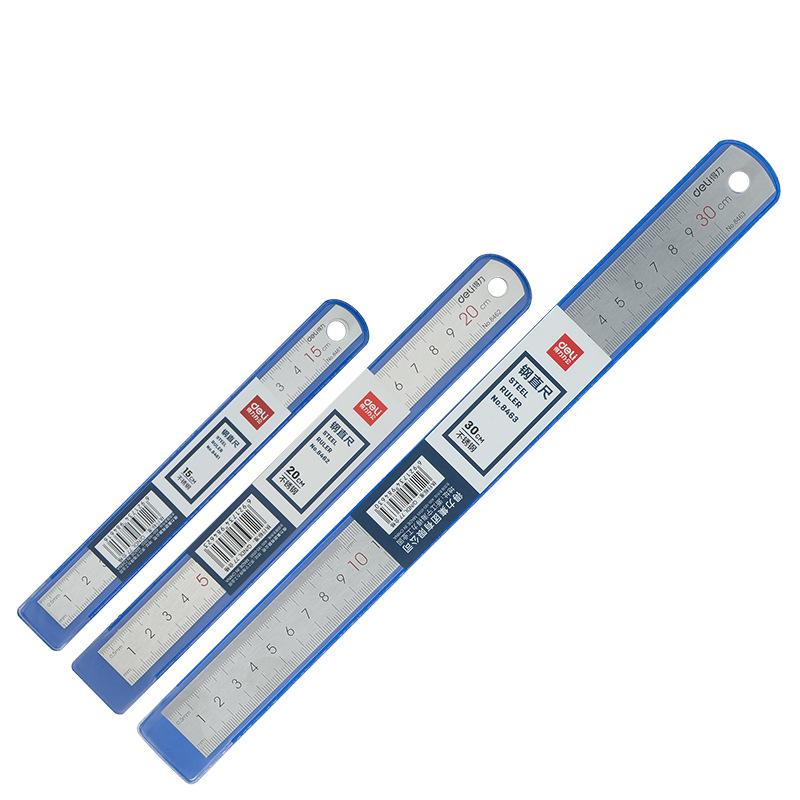 Deli Stainless Steel Straight Ruler - 15cm, 20cm, 30cm, Perfect for Drawing and Measuring