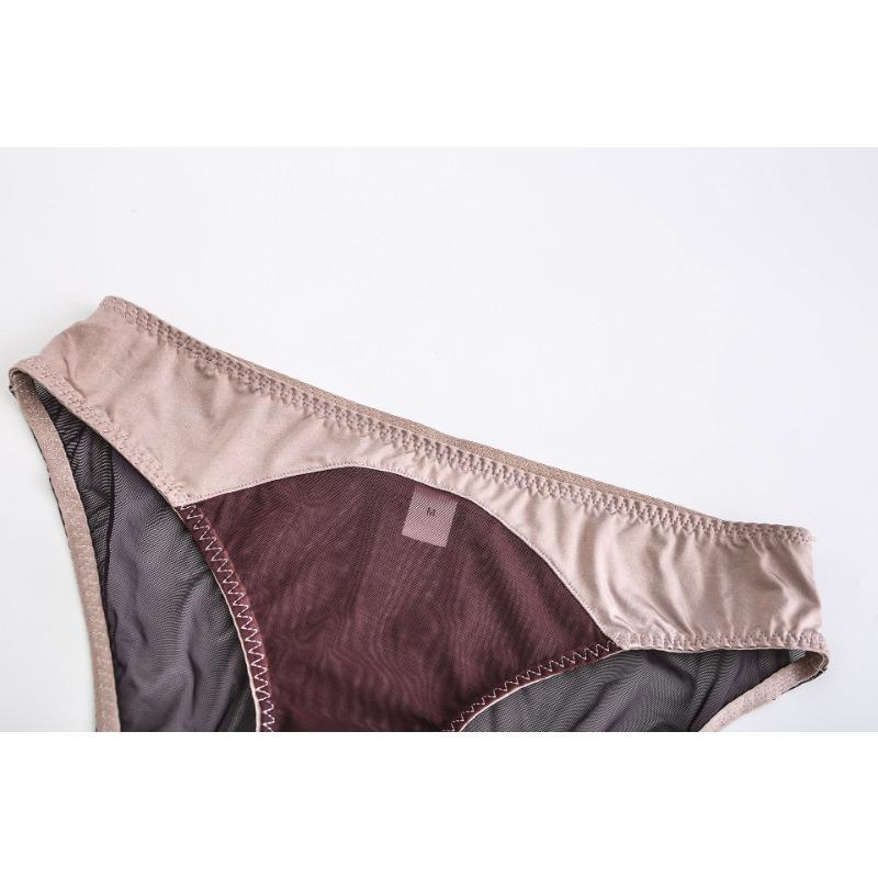 BCD Cup Bra Dámské spodní prádlo Tenké Hluboké V Splicing Mesh Spodní prádlo Měkký ocelový prsten Sexy Gathering Bra Set
