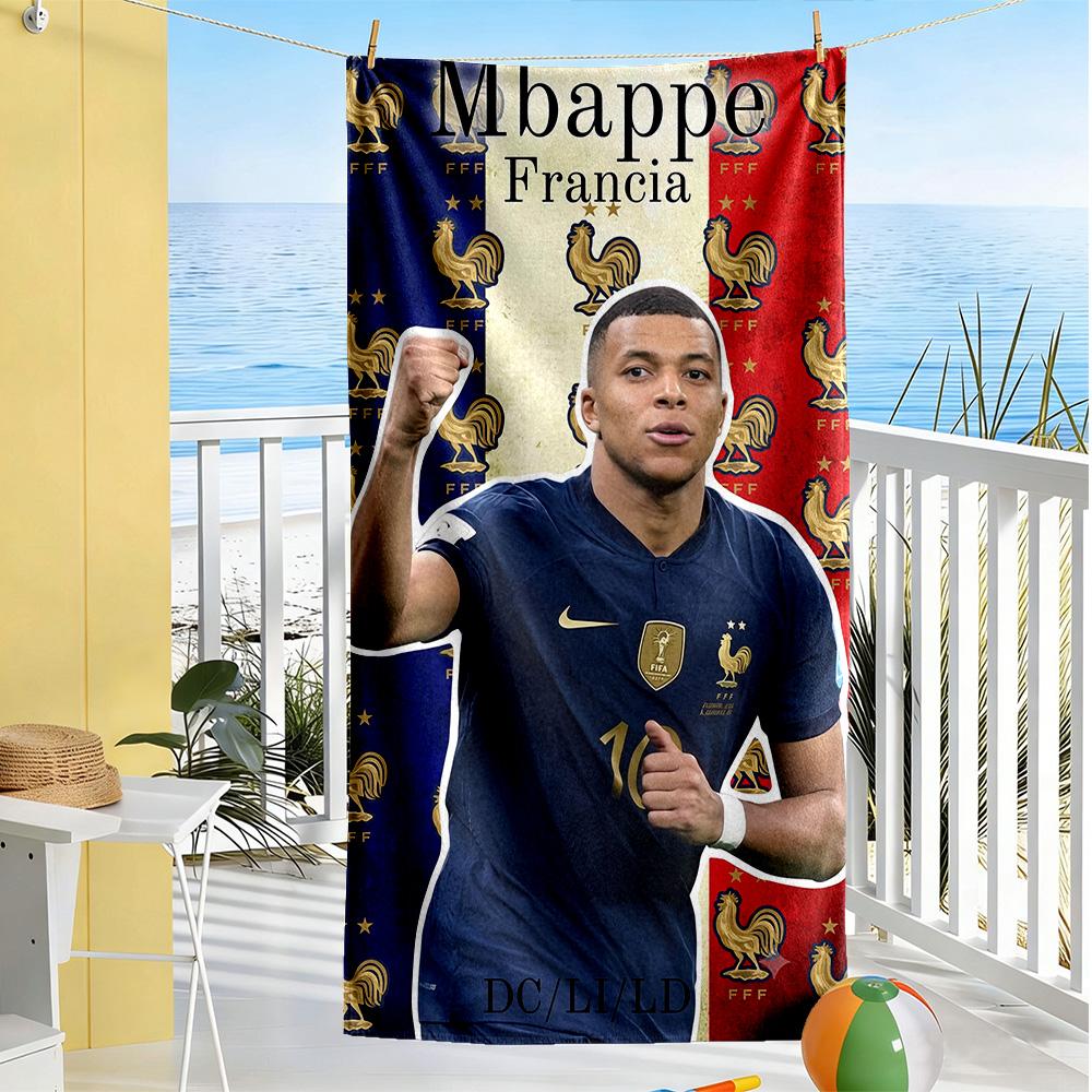 Mbappe Beach Towel Quick-Dry Soft Microfiber Comfortable Lightweight Perfect for Traveling Yoga Camping and Swimming