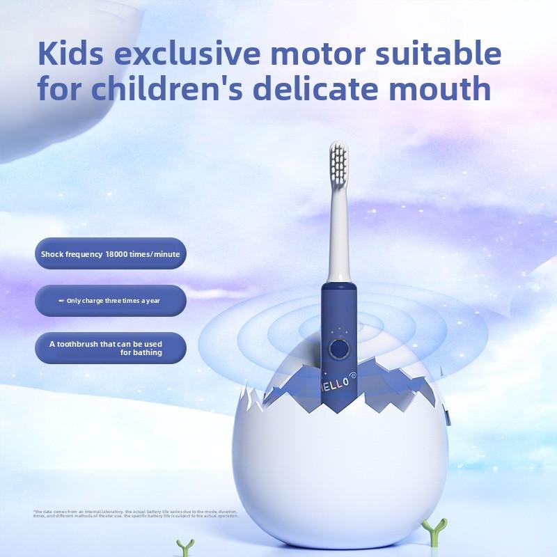 Rechargeable Electric Toothbrush for Kids 3-12 Years Old with DuPont Bacteriostatic Brush Head Cartoon Design