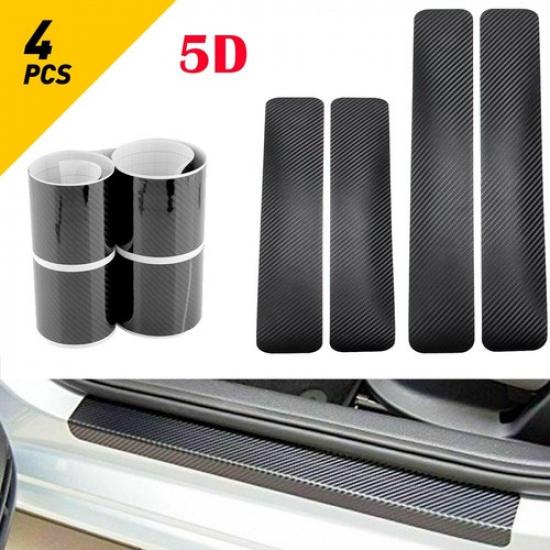 4X Car Scuff Plate Door Sill Scuff Cover Accessories 5D Carbon Fiber Sticker EOA