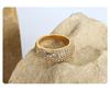 Luxury Gold-Plated Titanium Steel Ring with Full Rhinestone Star Design