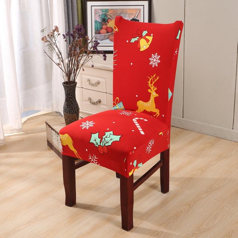 Printed Chair Cover Elastic Kitchen Seat Cover Stretch Chair Covers for Dining Room Wedding Hotel Banquet Washable