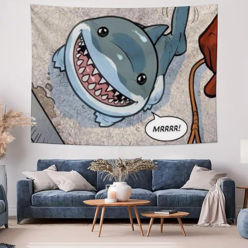 Trendy Street Style Shark Tapestry Bedroom Decor Art Print