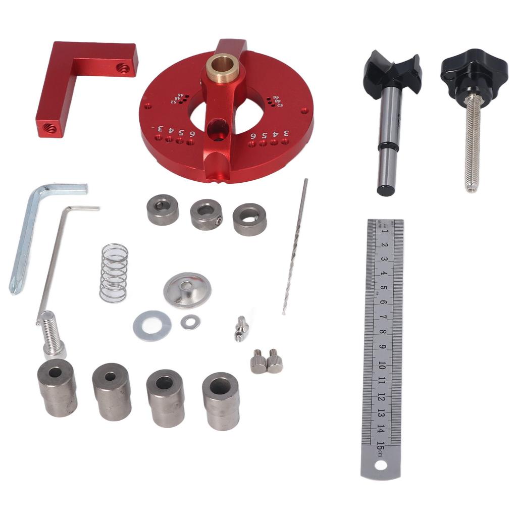 Hinge Jig Drill Guide 35mm Dowelling Drilling Tool Set Kit for Furniture Woodworking