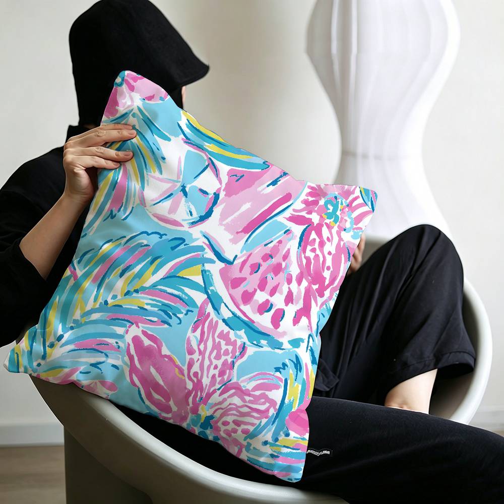 Fashion Lilly Pulitzer Pillow Cushion Cover Pillowcase Living Room Sofa Home Decor Customized