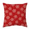 Federa Cuscino a Tema Natalizio Fondo Rosso Lino Corto Peluche Stampato Federa Cuscino Regalo Festivo