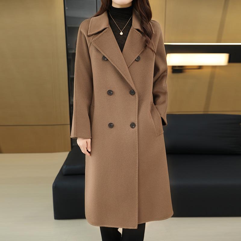 New Style Suit Collar Double-breasted Wool Double-faced Wool Coat Jacket Windbreaker