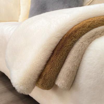 Plush Soft Sofa Cover Winter Warm Rabbit Fur Sofa CushionTowel Anti-Slip Sofa Chair Slip Covers  Living Room Decor Blanket Mat