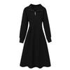 High-end Long Fleece Sweater Dress for Women's Autumn and Winter Large Size Fat Mm Thin Black Temperament with Bottom Skirt