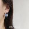 "Left Bank Blues" French Blue Super Flash Bag Earrings Small Fragrance Exquisite Light Luxury Temperament Premium Earrings