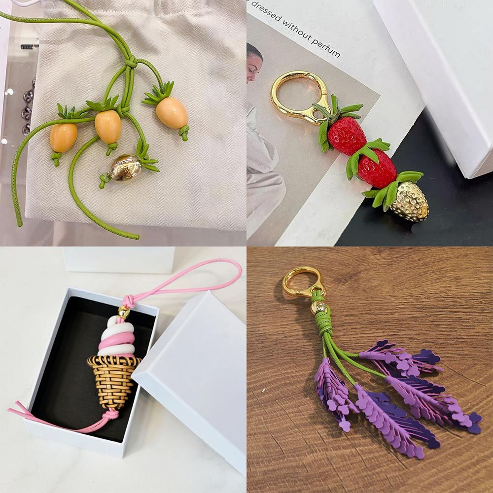 Ciondolo Decorativo in Pelle di Mucca Accessori Creativi per Borse Ciondolo Frutto del Drago Intrecciato a Mano in Vera Pelle Charms Simulati per Borse