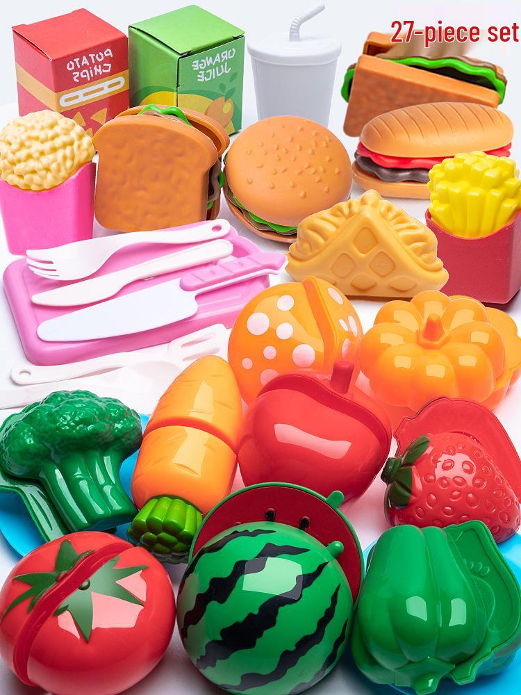 Kids' Cross-Border Pretend Play Kitchen Set: Fun Fruit & Vegetable Cutting Toys