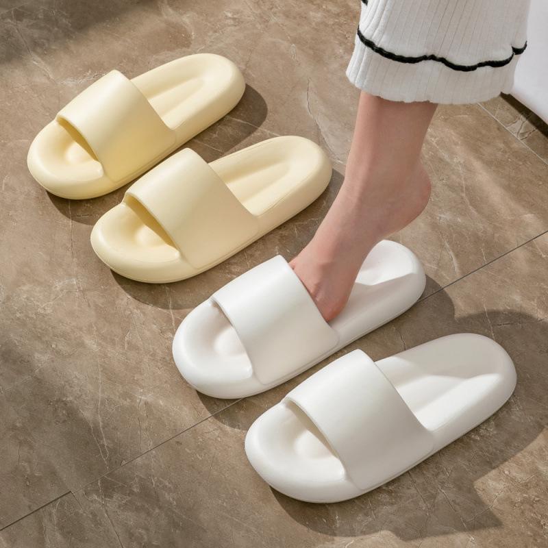 Unisex Non-Slip Korean Style Slippers for Indoor and Outdoor Use – Durable, Solid Color Footwear for Men and Women.