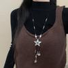 Long Star Tassel Pendant Necklace Women Zinc Alloy Chain Sweet Punk Choker Style Statement Jewelry