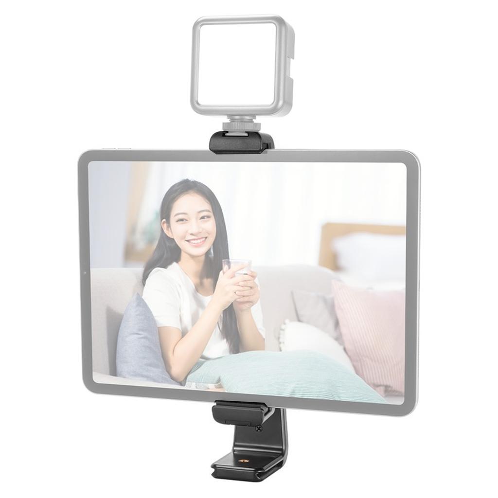 Universal Tablet Tripod Mount Holder Adjustable Phone Clamp Phone Tripod Mount with Dual Cold Shoe Mount 360 degrees