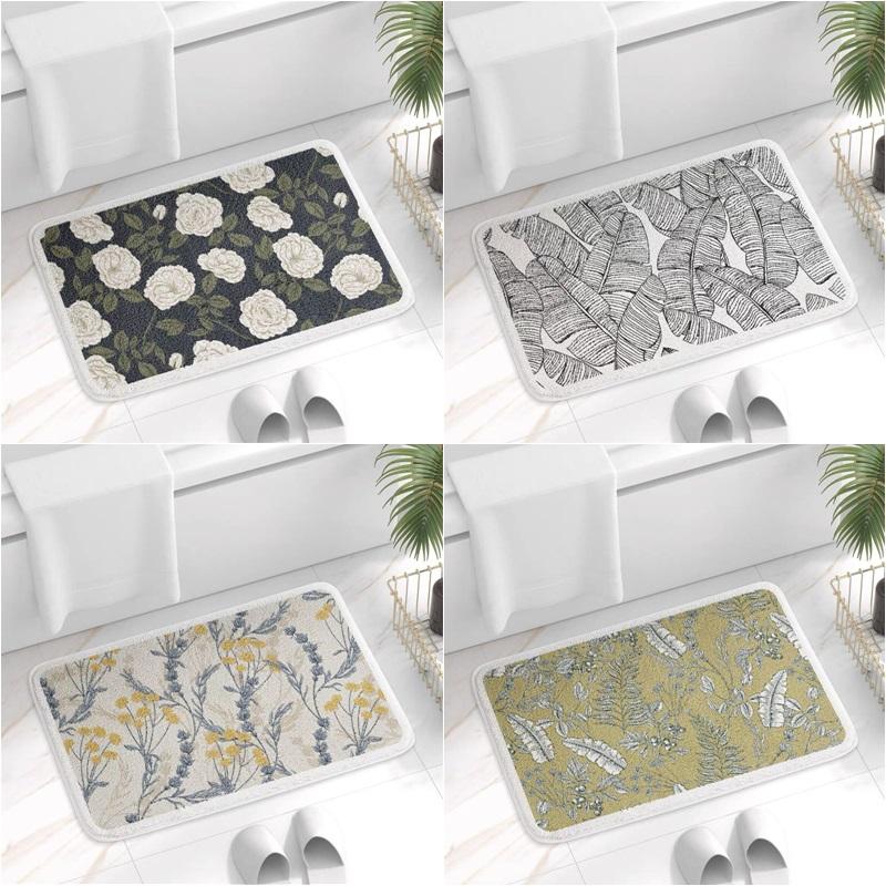 

Прямоугольный коврик с цветами Коврик для душа Коврик для душа из микрофибры Ванна Пол Дверь Входная ванная комната Впитывающие коврики Коврик для домашних животных Tapis Salle De Bain