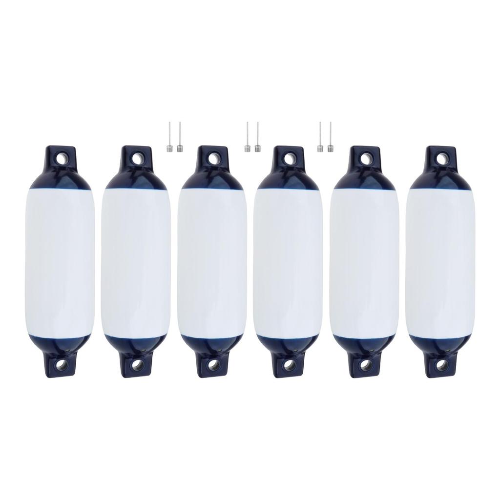 Boat Inflatable Bumpers Fenders PVC for Sailboats Mooring Cushioning Fishing Boats, 6 Set Boat Fender Buoy Yacht Docking Mooring