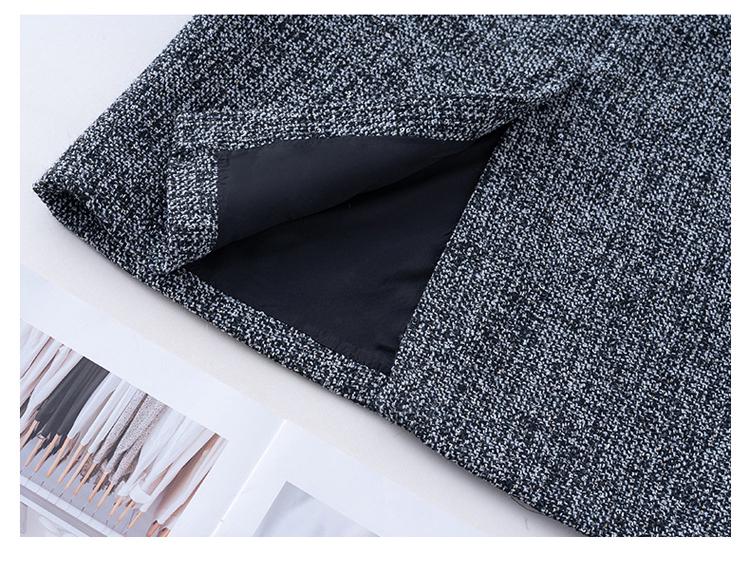 Elegante Falda Midi Bodycon de Lana Gris para Mujer - Colección Otoño/Invierno 2025