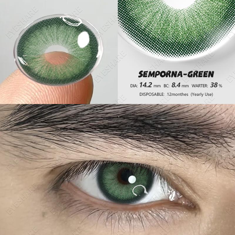 Eyeshare 1 Pair of Brand New Fashion Colored Contact Lenses Blue Glasses Lenses Green Beauty Lenses Brown Glasses Lenses Color Makeup Purple Lenses