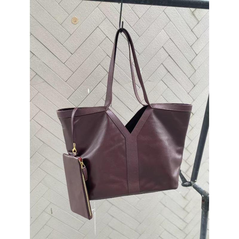 Nuova borsa grande pigra e rilassata da donna a forma di Y in pelle, borsa tote, grande capacità, a spalla, portatile, borsa da pendolare