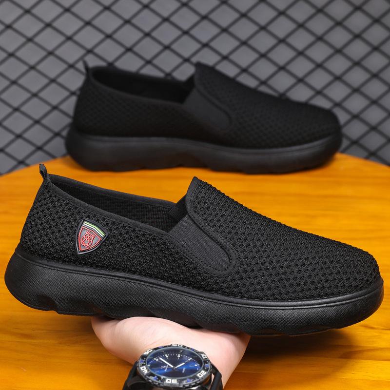 

Summer men s shoes walking shoes breathable middle-aged men s shoes casual soft sole non-slip large size trendy casual single shoes cloth shoes 44