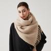 Wool hippocampus hair scarf women's versatile high-end sense thickened warm scarf solid color scarf autumn and winter new shawl