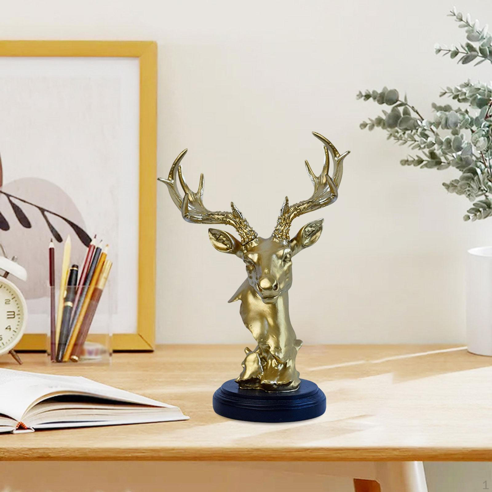 

Фигурка головы оленя, поделка, скульптура животного для украшения дома, тумбочка golden