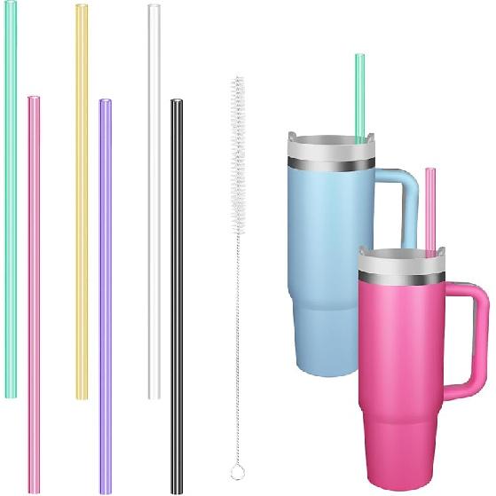 Replacement Straws for Stanley 40 oz 30 oz Tumbler,6 Pack Reble Plastic Straws,Compatible Accessories Drinking for Stanley and More, BPA